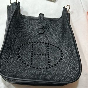 HERMES PTM COMPLETE IN BRAND NEW CONDITION BLACK CLEMENCE LEATHER